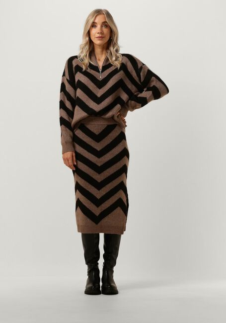 Braune Y.A.S. Midirock YASKAVALLI HW MIDI KNIT SKIRT S. - large