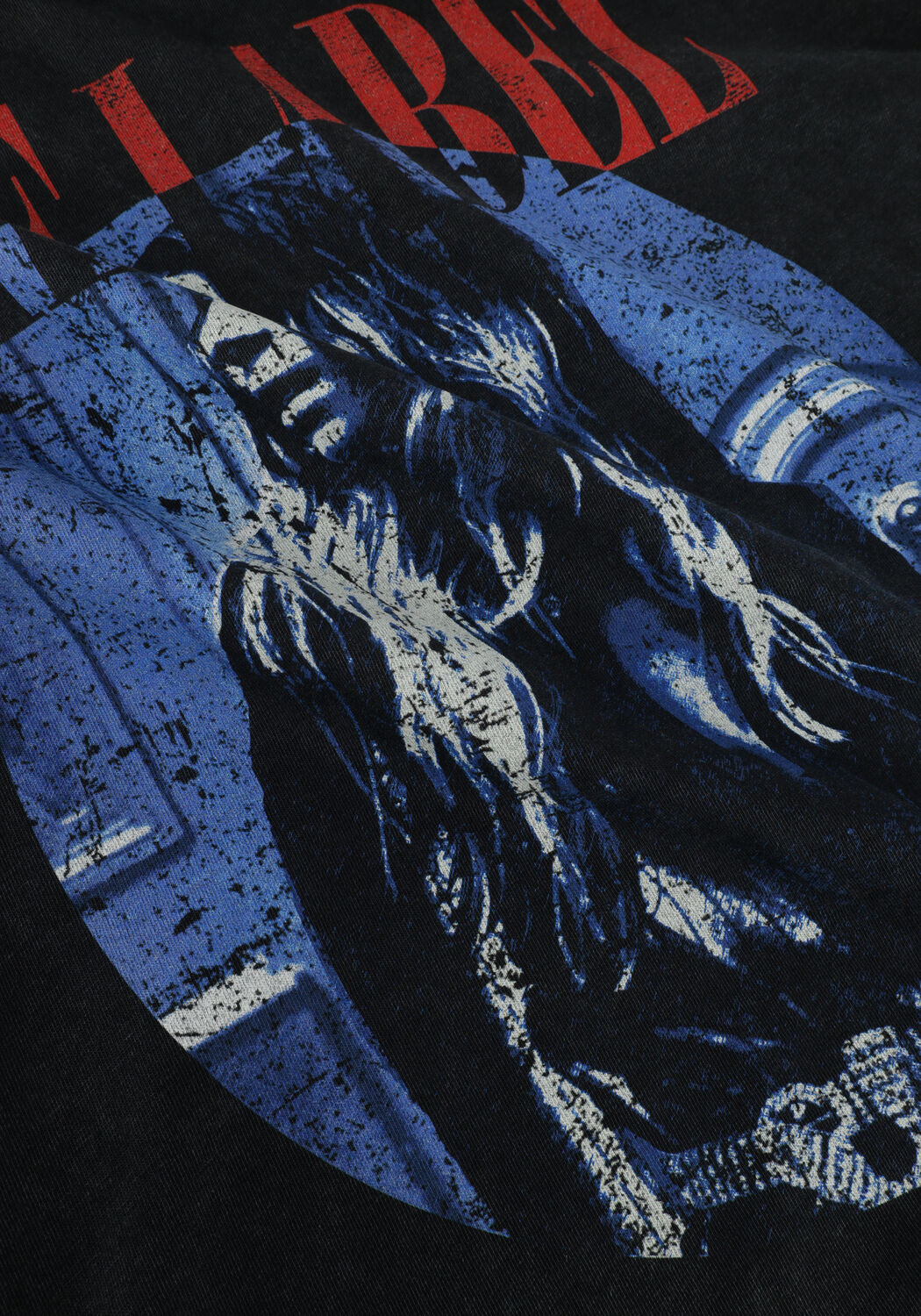 Schwarze ALIX THE LABEL T-shirt LADIES KNITTED PHOTOPRINT T-SHIRT - large