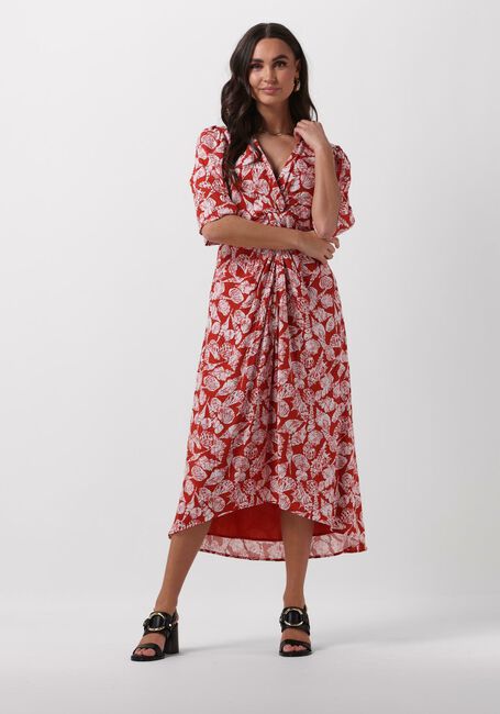 Braune SCOTCH & SODA Midikleid MIDI WRAP DRESS WITH KNOT DETAIL - large