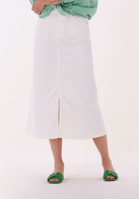 Weiße SELECTED FEMME Midirock SLFGERDA HW SNOW WHITE DENIM MAX SKIRT - large