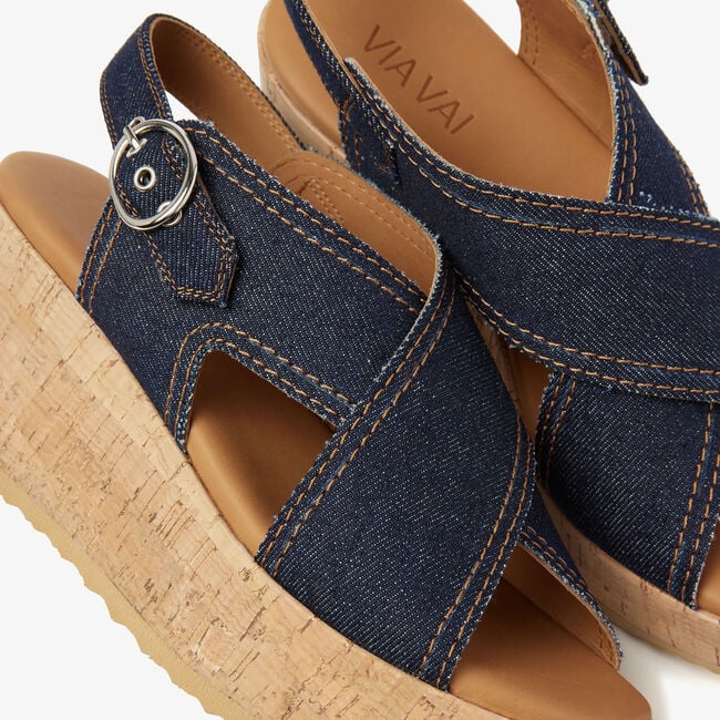 Blaue VIA VAI Sandaletten mit Absatz SISSEL CAPRI - large