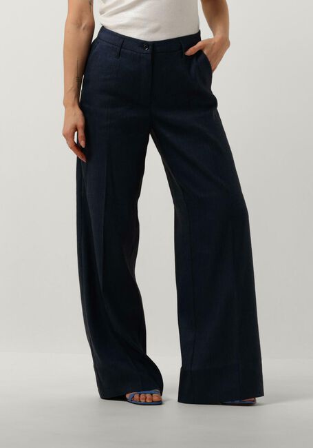 Dunkelblau SUMMUM Weite Hose TROUSERS LINEN BLEND - large