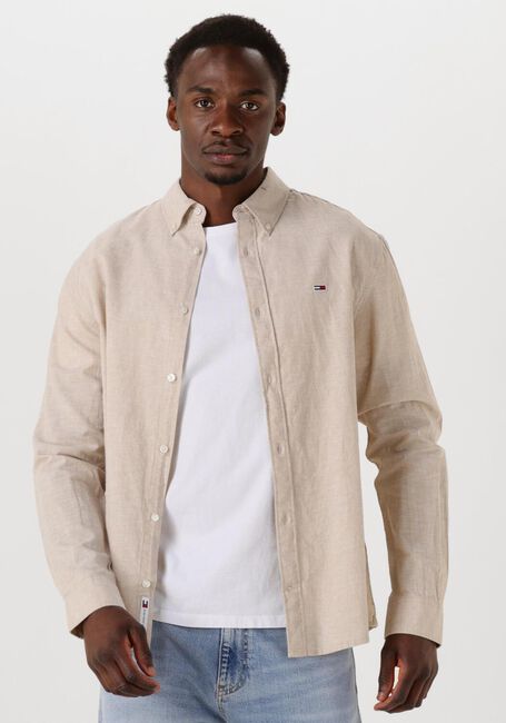 Beige TOMMY JEANS Casual-Oberhemd TJM REG LINEN BLEND LS SHIRT EXT - large