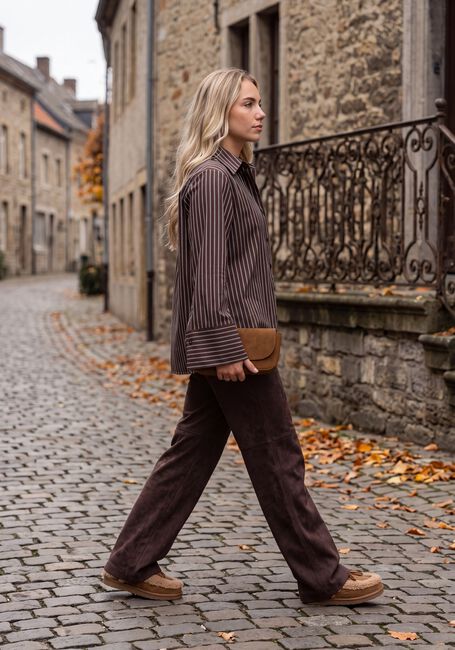 Braune SIMPLE Blusen WV-COTT-PL-PIN-26-3 - large