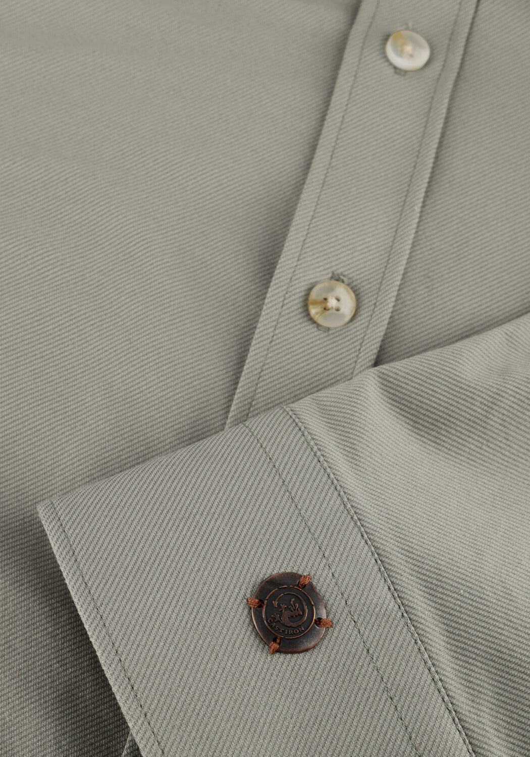 Olive CAST IRON Casual-Oberhemd CF TECH TWILL JERSEY - large