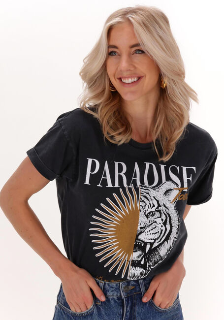 Dunkelgrau COLOURFUL REBEL T-shirt PARADISE TIGER ACID WASH BOXY TEE - large
