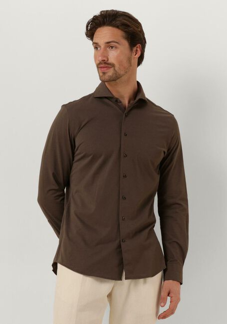 Braune PROFUOMO Klassisches Oberhemd SHIRT X-CUTAWAY JAPANESE KNITTED - large