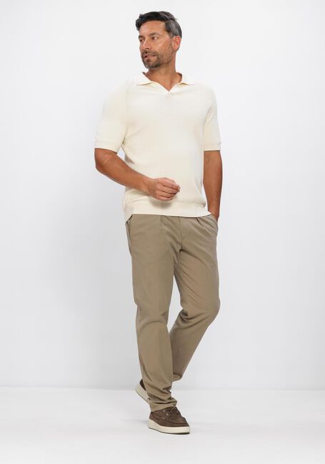 Ecru PROFUOMO Polo-Shirt POLO OPEN COLLAR RIB - large