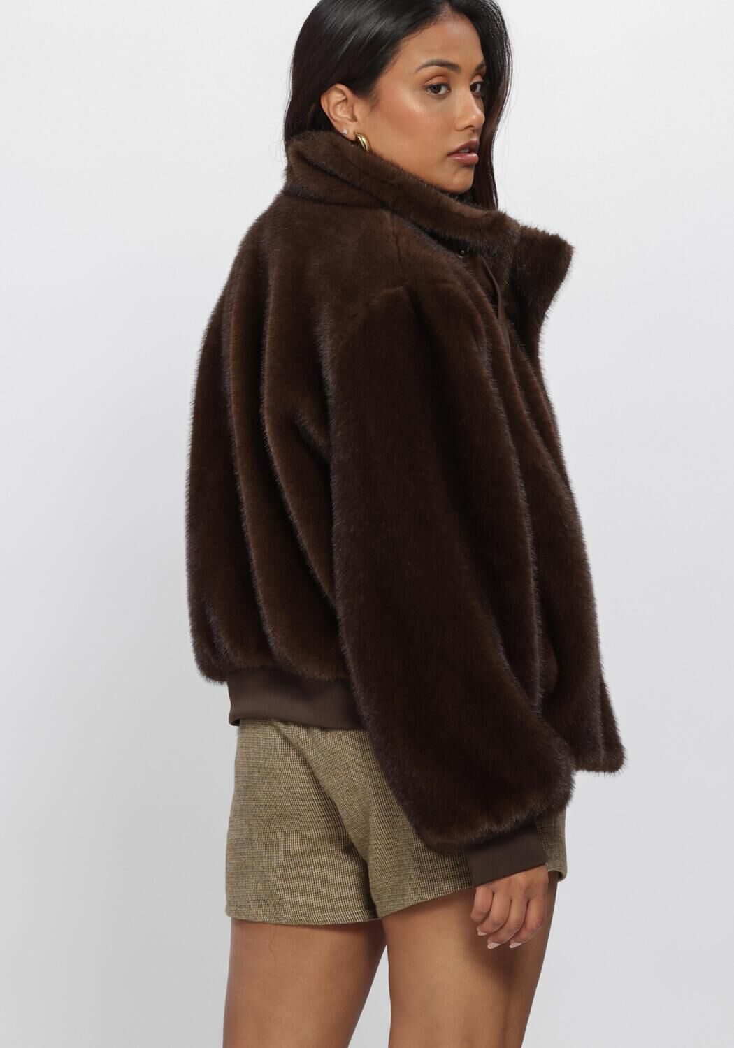 Braune AMAYA AMSTERDAM Fake-Fur-Jack TALA JACKET - large