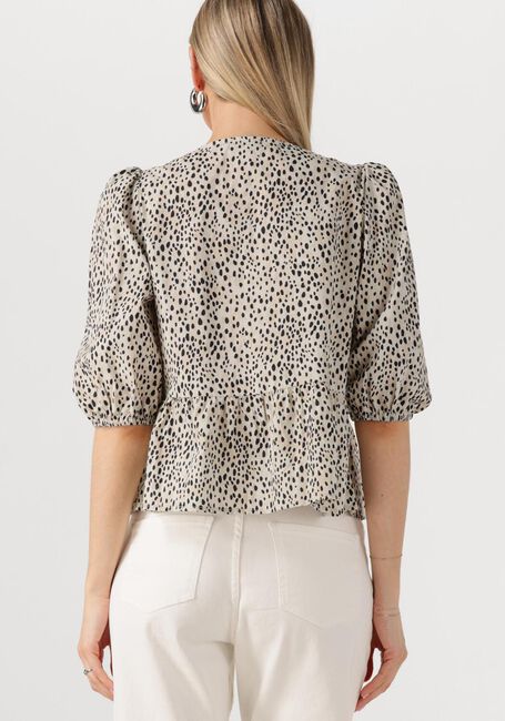Beige COLOURFUL REBEL Blusen LINA CHEETAH BOW TOP - large
