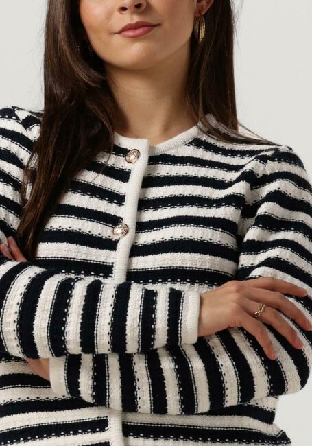 Dunkelblau NEO NOIR Strickjacke LIMONE STRIPE KNIT JACKET - large