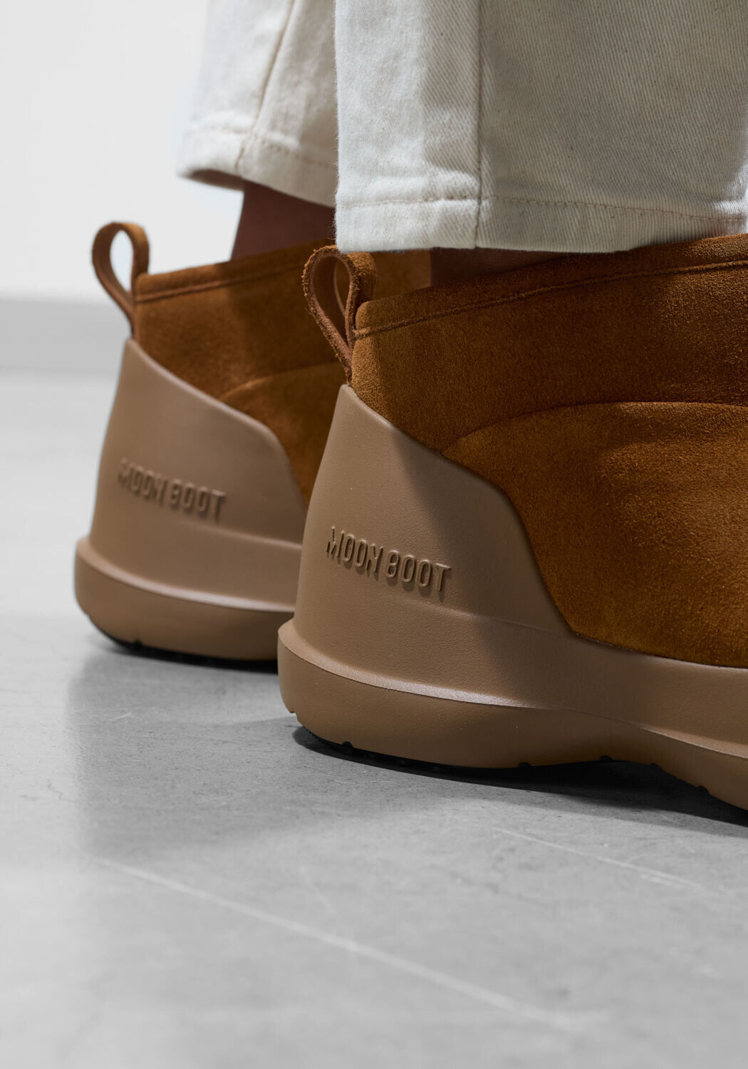 Cognacfarbene MOON BOOT Ankle Boots MB LUNA LOW BOOT SUEDE - large