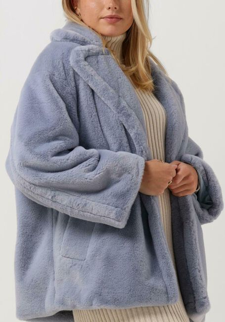Blaue NOTRE-V Fake-Fur-Jack FUR COAT SHORT - large