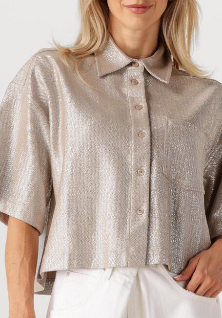 Silberne ALIX THE LABEL Blusen LADIES WOVEN FOIL CROPPED BLOUSE - large