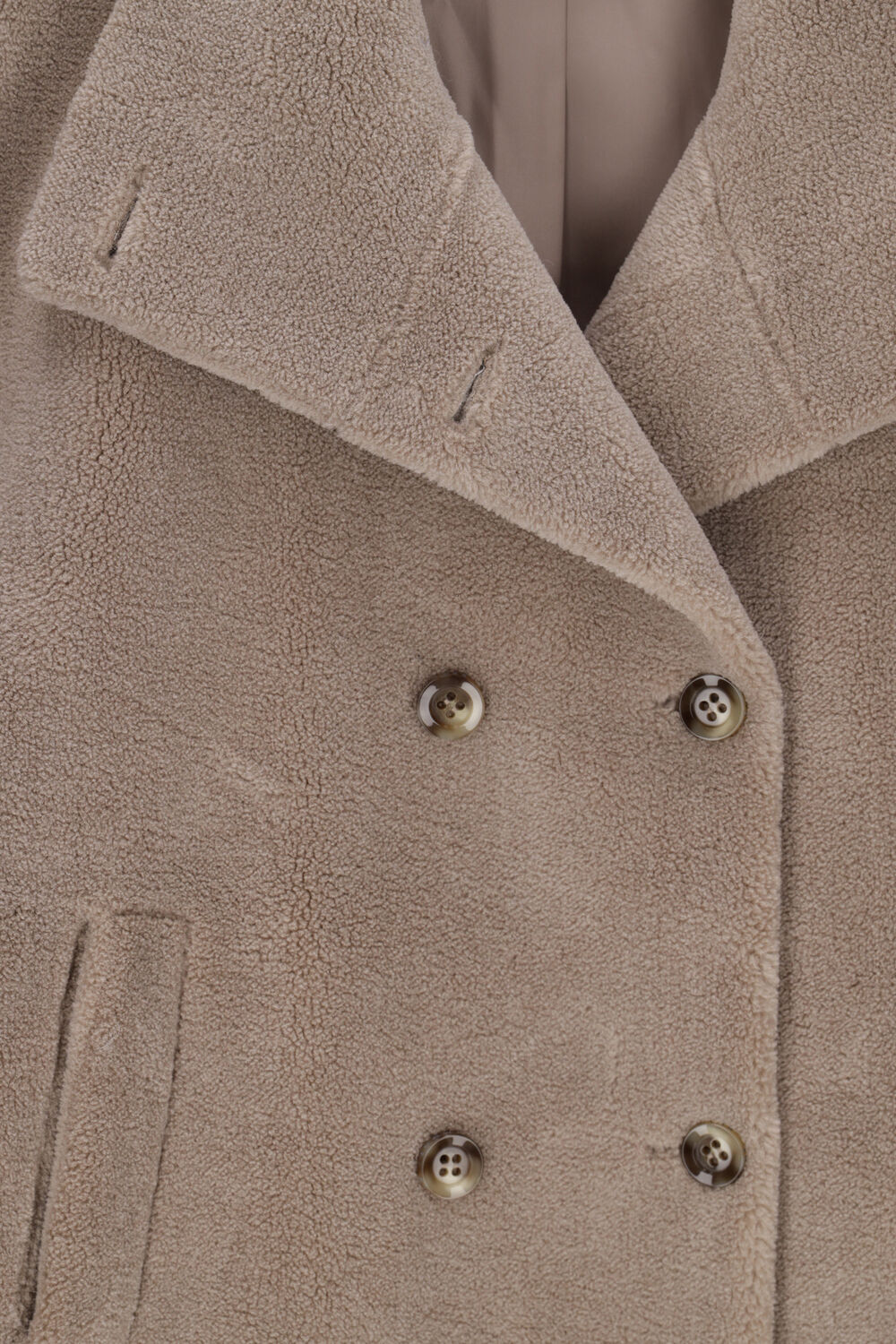 Beige BEAUMONT Teddy-Jacke DOUBLE BREASTED TEDDY COAT - large