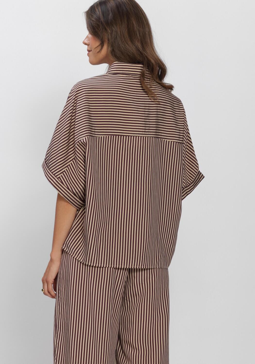 Braune BY-BAR Blusen SUNNY STRIPE BLOUSE - large