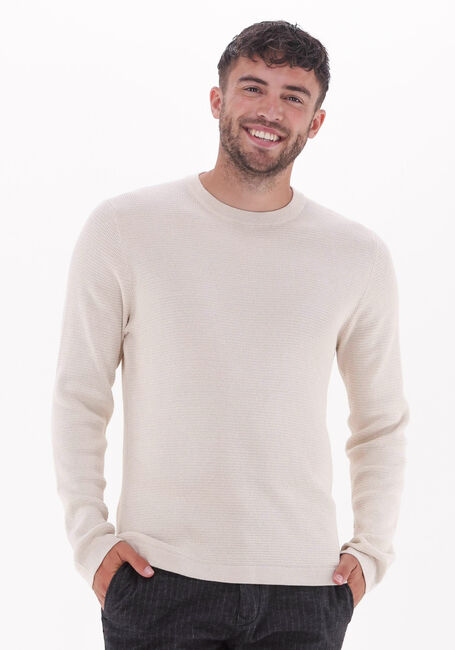 Beige SELECTED HOMME Pullover ROCKS LS KNIT CREW NECK W NAW - large