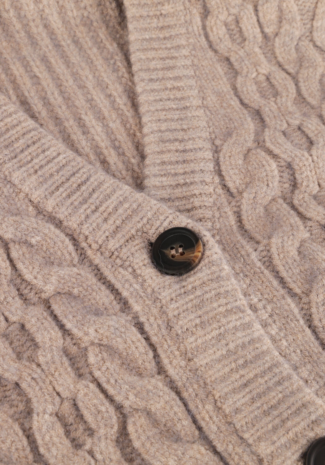 Beige CO'COUTURE Strickjacke NEW ROW CABLE CARDIGAN KNIT - large