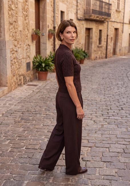 Braune GESTUZ Hose GZPAULA MW WIDE PANTS - large