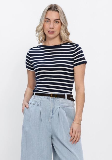 Mehrfarbige/Bunte TOMMY HILFIGER T-shirt GOLD BUTTON SLIM SS TEE - large