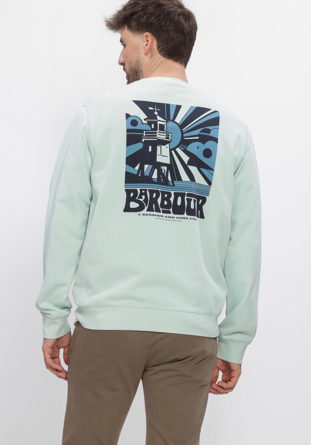 Hellblau BARBOUR Sweatshirt LIVINGSTONE CREW NECK - large