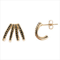 Goldfarbene ATLITW STUDIO Ohrringe BLISS EARRINGS 4 SPLIT BLACK O - medium