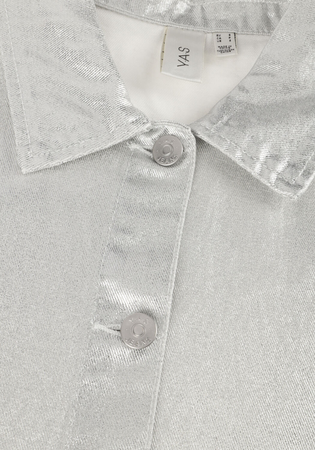 Silberne Y.A.S. Jeansjacke YASSILVA DENIM LS SHIRT - large