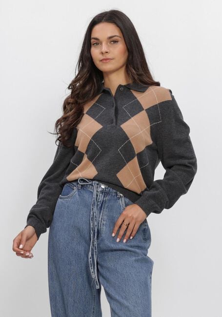 Dunkelgrau SECOND FEMALE Pullover & Cardigans SHAILENE KNIT POLO - large