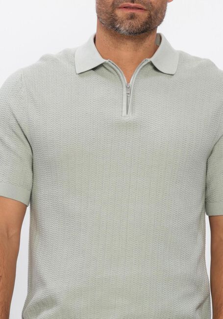 Gr&uuml;ne SELECTED MEN Polos & T-Shirts SLHCRAN SS KNIT STRUCTURE ZIP  POLO NOOS - large