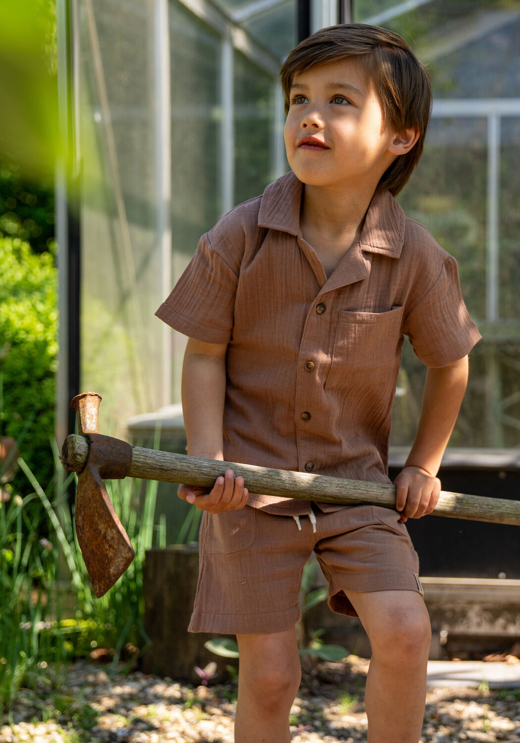 Braune KOKO NOKO Casual-Oberhemd P548010 - large