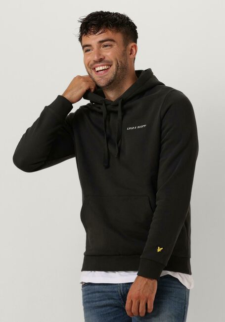 Graue LYLE & SCOTT Sweatshirt EMBROIDERED HOODIE - large
