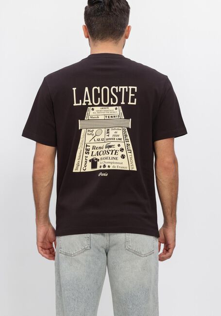 Schwarze LACOSTE T-shirt CLASSIC FIT BACK PRINT HEAVY JERSEY T-SHIRT - large