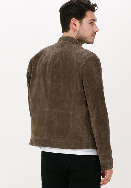 Braune GOOSECRAFT Lederjack ANYTIME BIKER - large