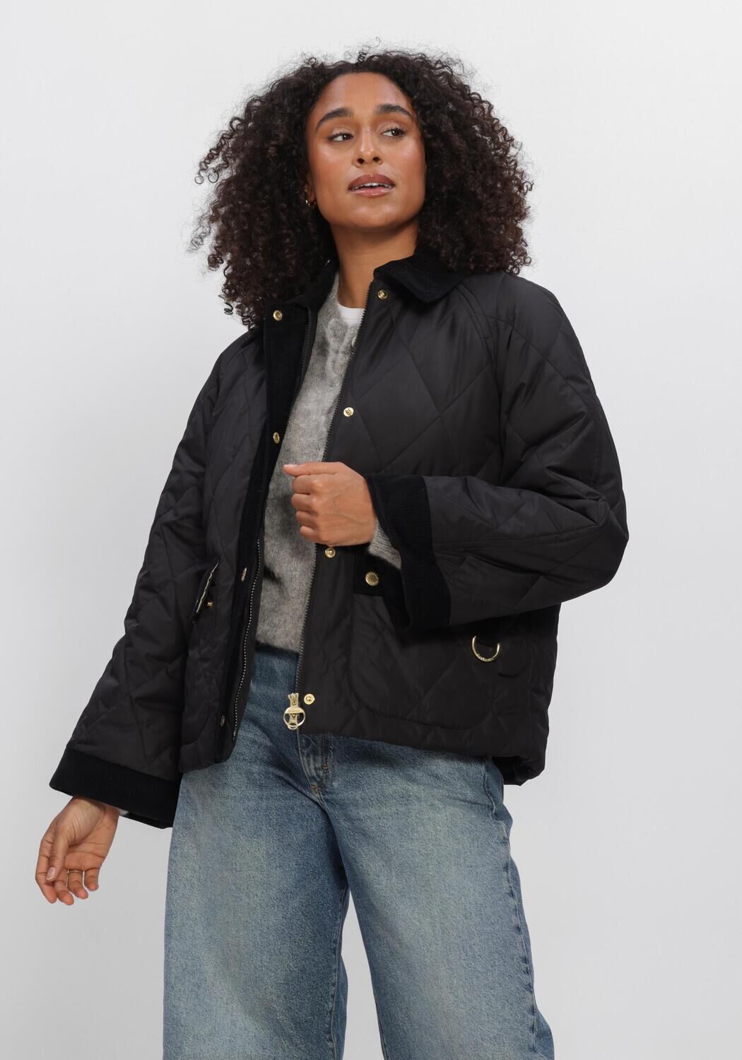 Schwarze BARBOUR Wattierte Jack KILNWICK QUILTED JACKET - large