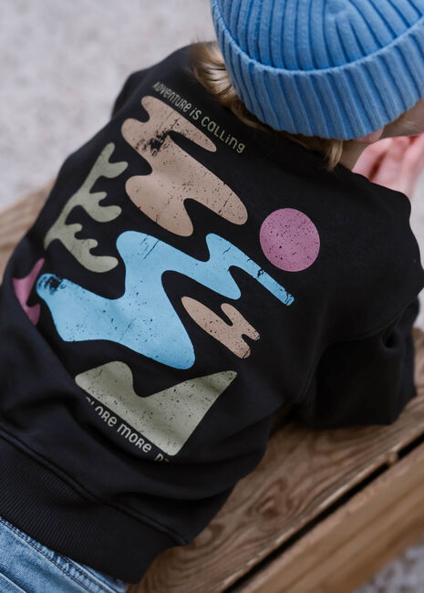 Schwarze DAILY7 Pullover SWEATER OVERSIZED BACKPRINT - large