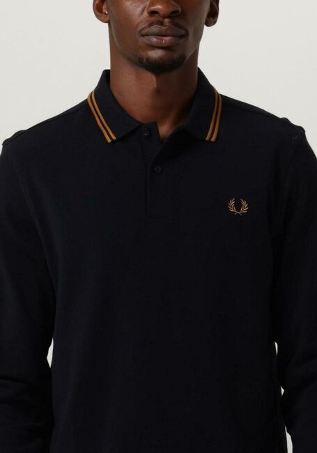 Dunkelblau FRED PERRY Polo-Shirt TWIN TIPPED FRED PERRY SHIRT LONG SLEEVE - large