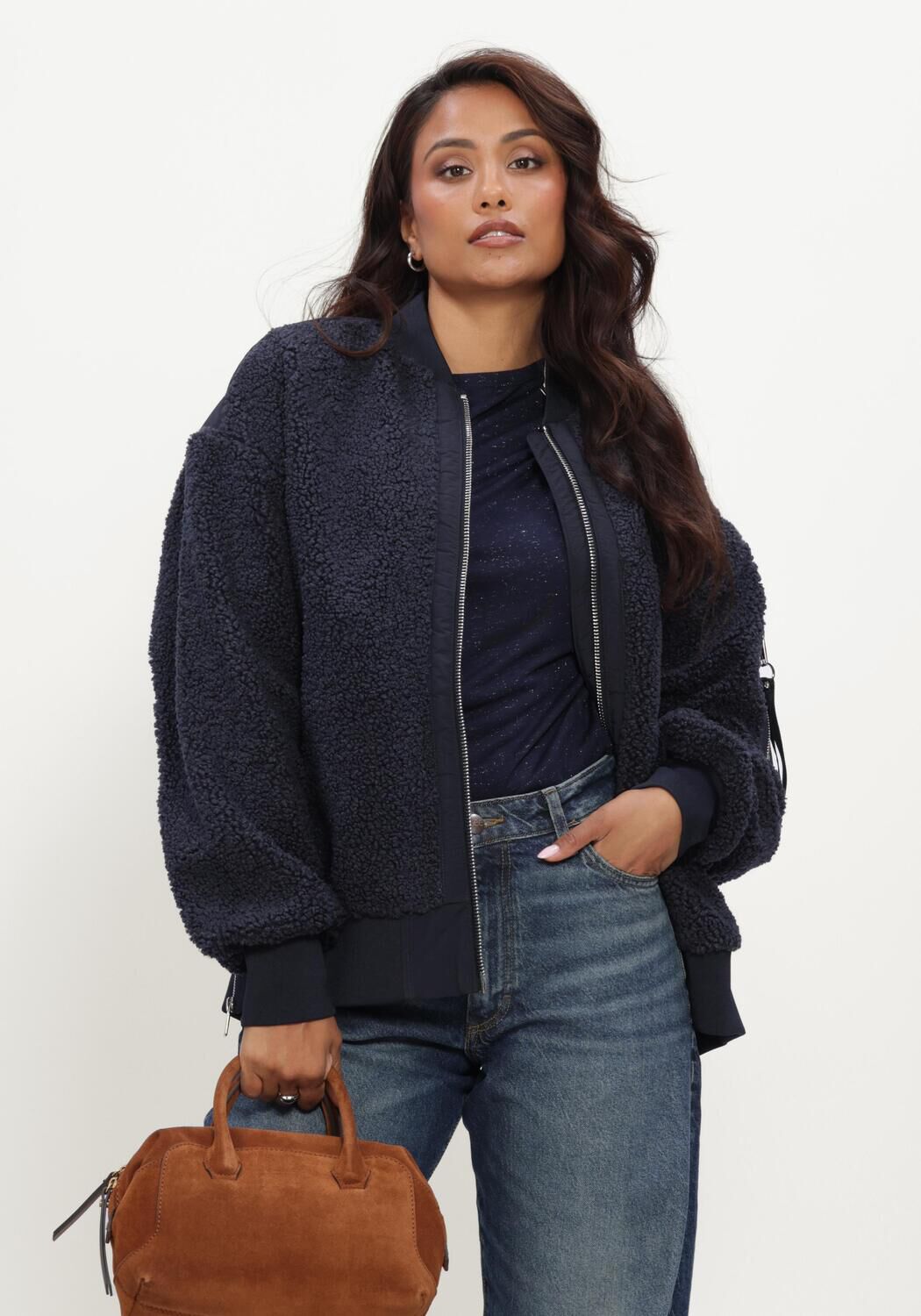 Dunkelblau MOS MOSH Jack MMEMELINE TEDDY JACKET - large
