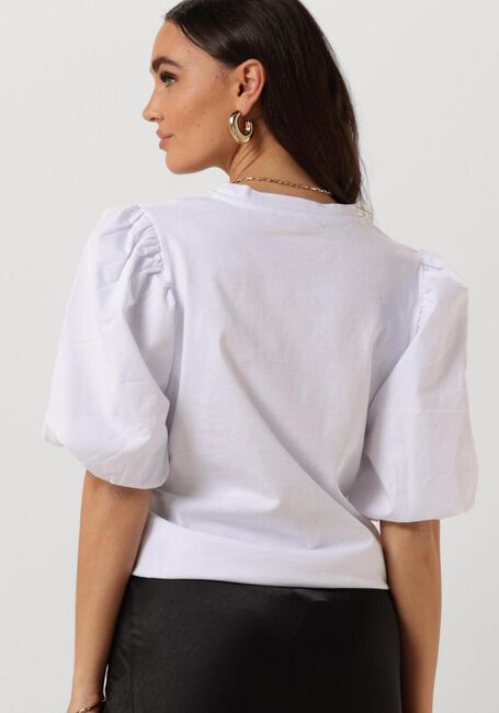 Weiße NOTRE-V T-shirt NV-DOLF PUFF SLEEVE TOP - large