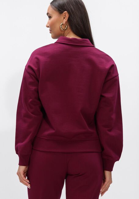 Bordeaux CALVIN KLEIN Pullover & Cardigans LS ARCHIVE TERRY 1/4 ZIP POLO SW - large