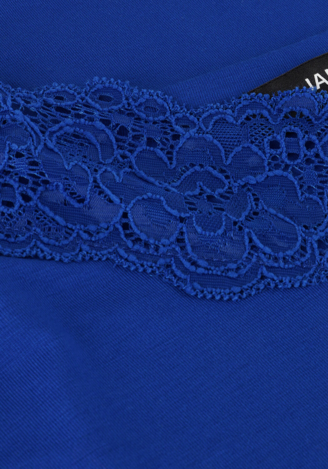 Blaue JANSEN AMSTERDAM Top TC103 SINGLET WITH LACE AT NECKLINE - large