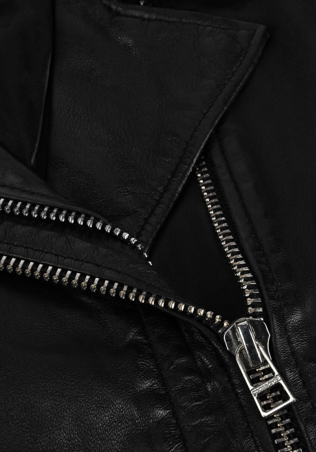 Schwarze GOOSECRAFT Lederjack GC AALIYAH BIKER - large