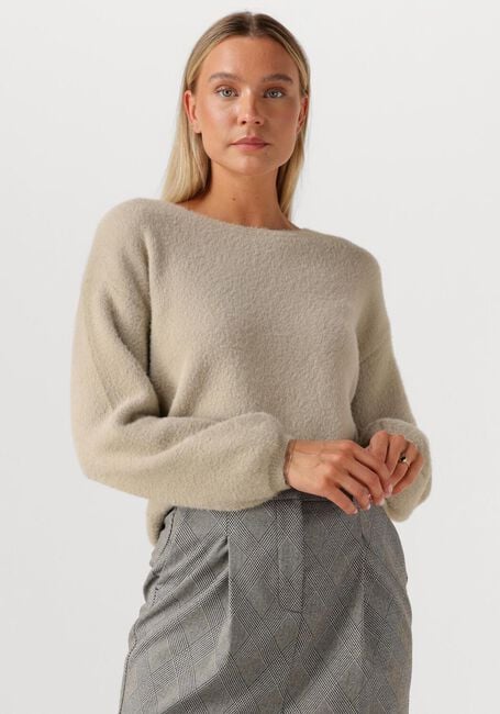 Beige JANSEN AMSTERDAM Pullover & Cardigans CAILY TRUI P 150 ROUND NECKLINE - large