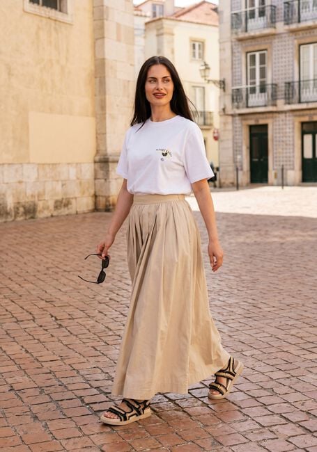 Beige OBJECT Midirock OBJPAIGE  HW SKIRT - large