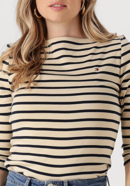 Weiße TOMMY HILFIGER T-shirt SLIM CODY BOAT-NK 3/4SLV - large