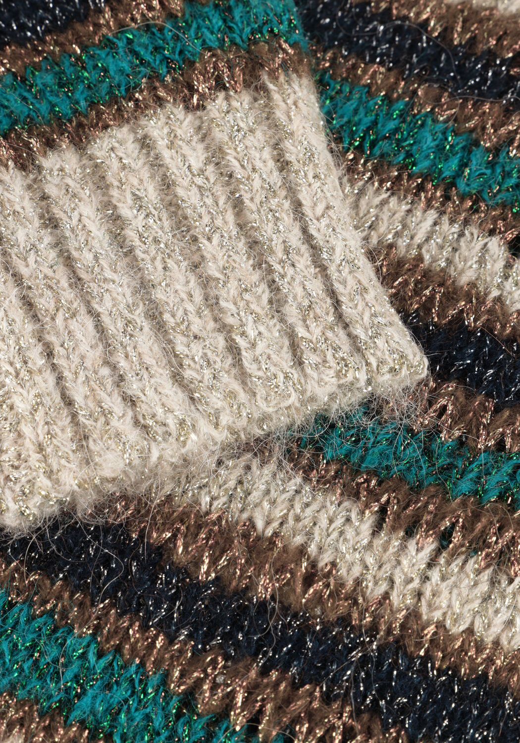 Mehrfarbige/Bunte SUMMUM Pullover SWEATER MULTI COLOUR ALPACA LUREX KNIT - large