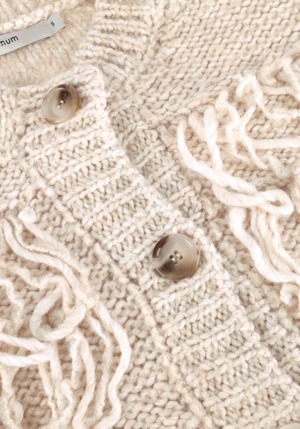 Wei&szlig;e SUMMUM Strickjacke CARDIGAN 3/4 SLEEVE FRINGE KNIT - large