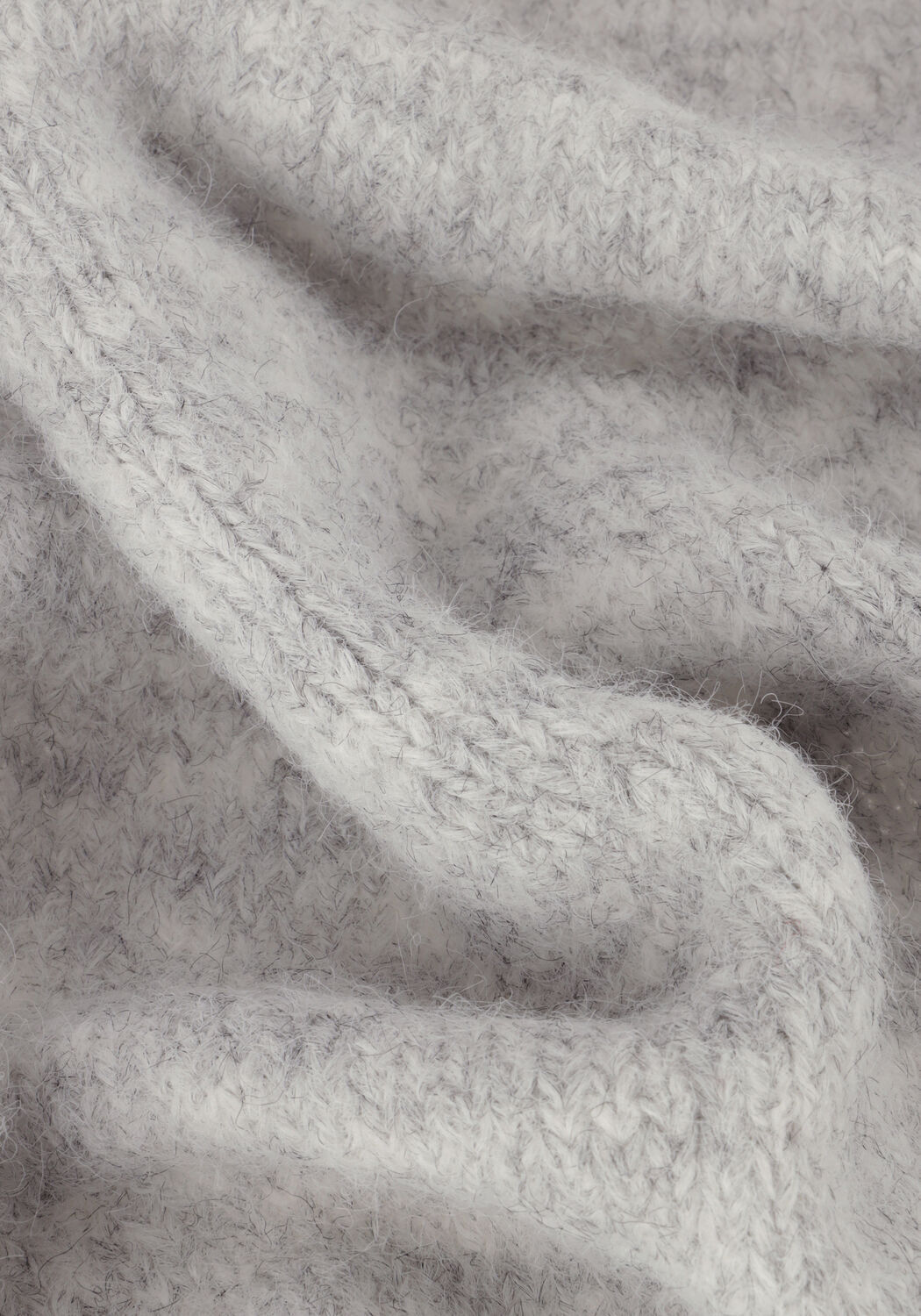 Wei&szlig;e SUMMUM Strickjacke PUFF SLEEVE CARDIGAN COZY MELANGE KNIT - large