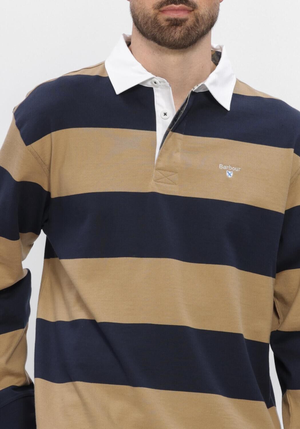 Beige BARBOUR Polo-Shirt BROOME RUGBY SHIRT - large