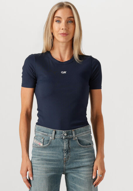 Dunkelblau CALVIN KLEIN T-shirt A-MODAL RIB TEE - large