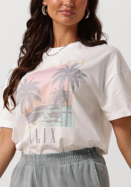 Weiße ALIX THE LABEL T-shirt LADIES KNITTED PALMTREE T-SHIRT - large